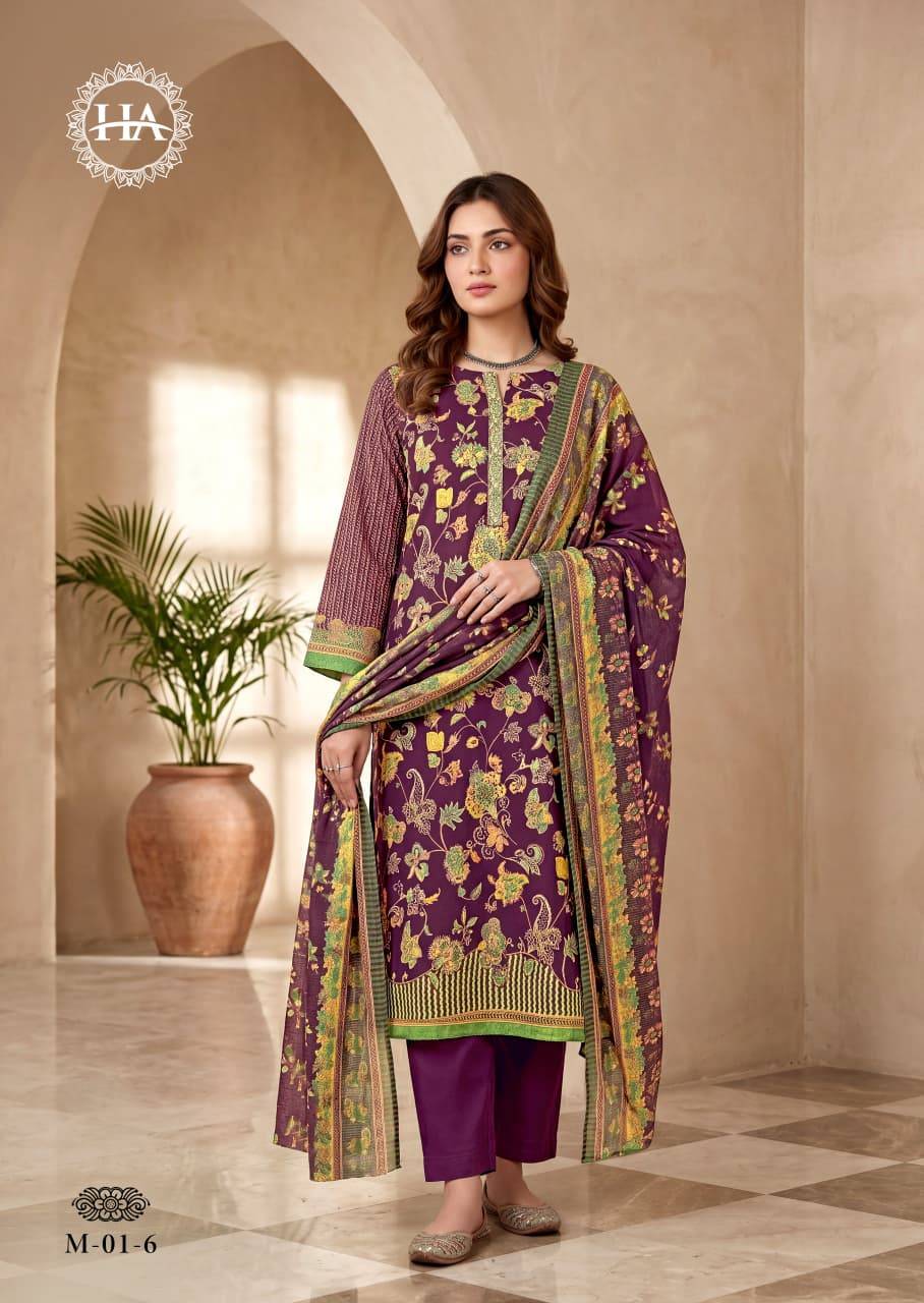 Orbit By Harshit Fashion Hub M-01 To M-06 Series Beautiful Festive Suits Stylish Fancy Colorful Casual Wear & Ethnic Wear Pure Zam Dresses At Wholesale Price